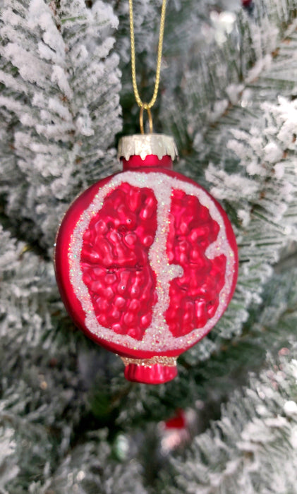 Christmas Glass Ornament - Pomegranate Slice by Wizardi F07M3-54 HB-SY25416