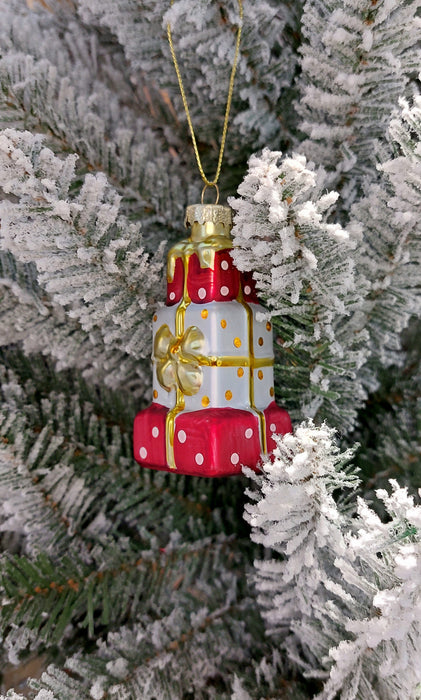 Christmas Glass Ornament - Wrapped Gifts by Wizardi F07M3-17 HB-SY25005