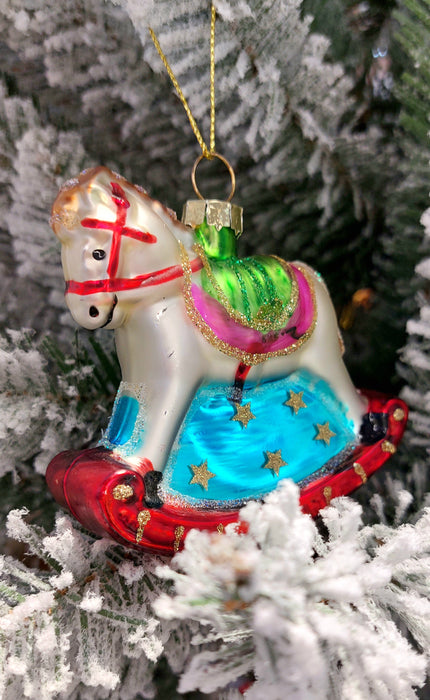 Christmas Glass Ornament - Rocking Horse by Wizardi F07M3-7 HB-SY25368