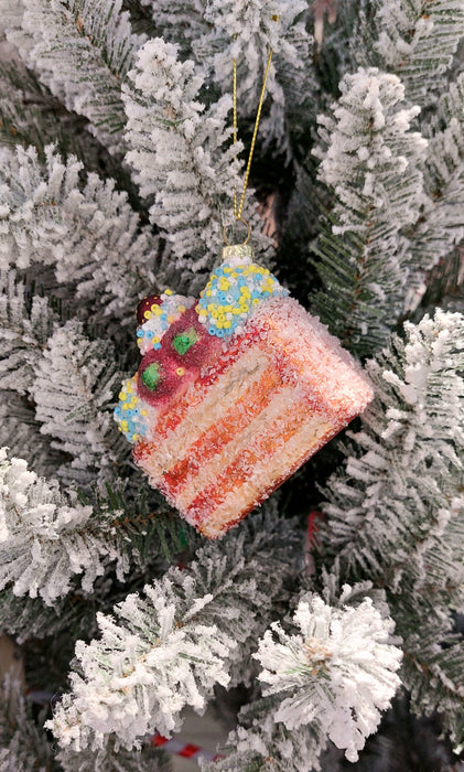 Christmas Glass Ornament - Cake Slice by Wizardi F07M3-6 HB-SY25040