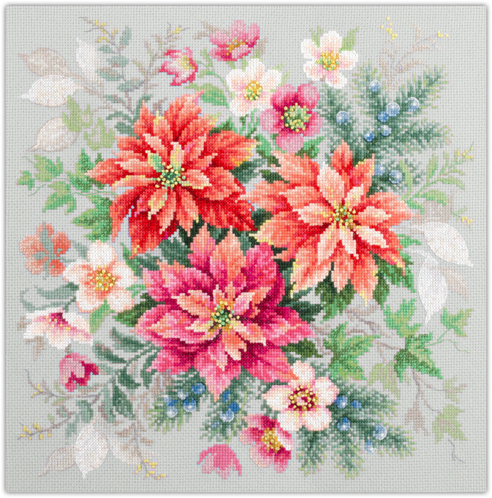 Flower Magic.Poinsettia 214-273 Counted Cross-Stitch Kit