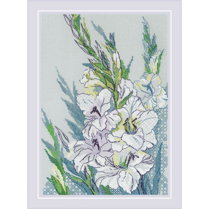 White Gladioli R2297 Counted Cross Stitch Kit