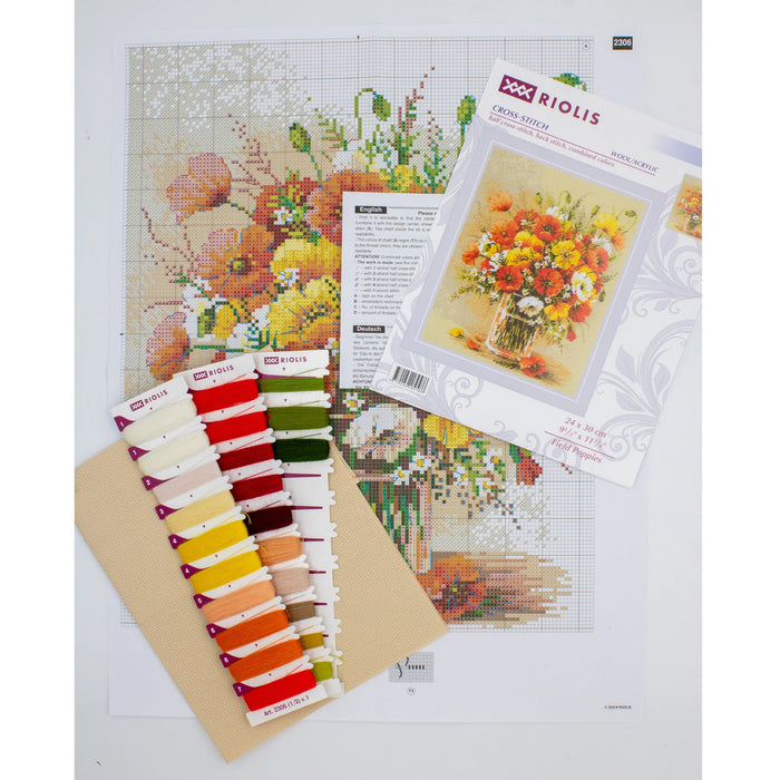 Field Poppies R2306 Counted Cross Stitch Kit