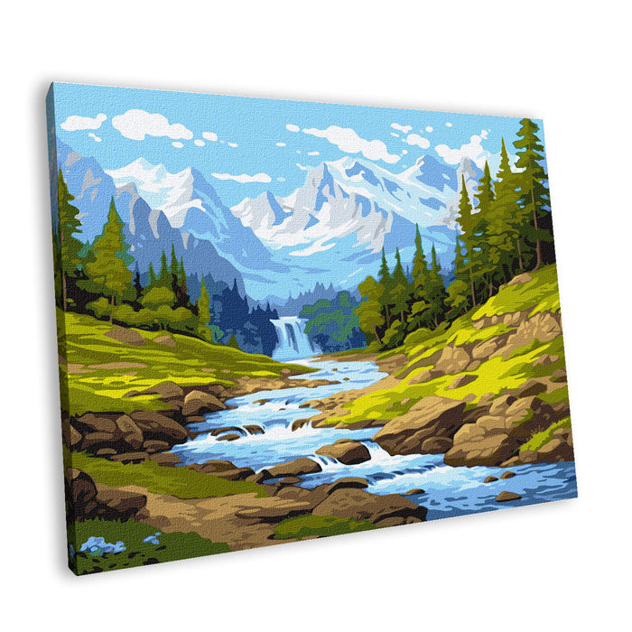 Painting by Numbers kit A Stream in the Mountains KHO2899