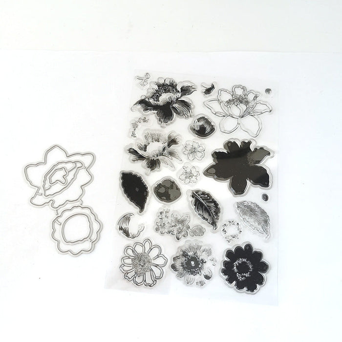 Layered Floral Clear Stamp & Metal Die Set QS06