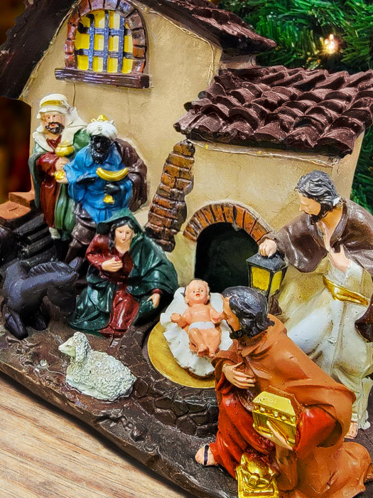 Christmas Village with LED Lights. Holy Family Scene. Nativity Scene F07M4-1-H530