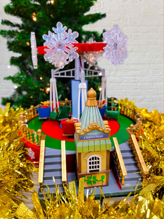 Christmas Carousel Decoration. Animated Christmas Village F07M4-14-W205