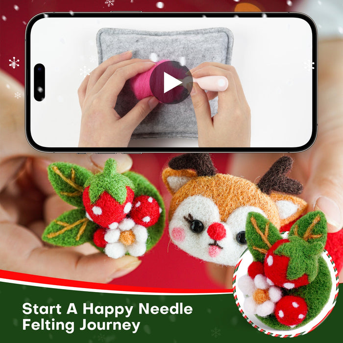 Christmas Needle Felting Kit. Wizardi DIY Wool Craft Kit F07N8-Z-13