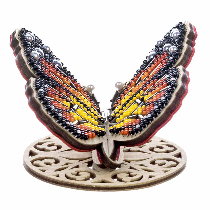 Wooden Bead Embroidery Kit Bright Butterfly FLK-581