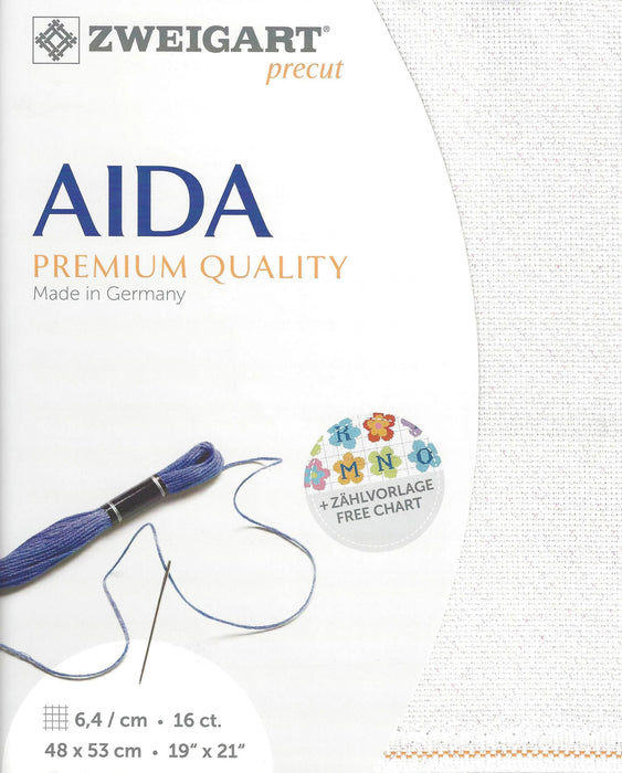 Precut Aida 16 count Opalescent White 3251/11