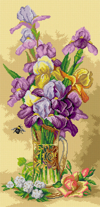 Gobelin canvas for halfstitch without yarn after Paul de Longpre - Irises 3464Q