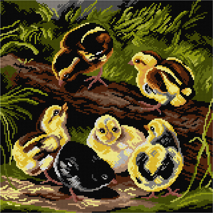 Needlepoint canvas for halfstitch without yarn  after Arthur Fitzwilliam Tait - Chicks 3572L