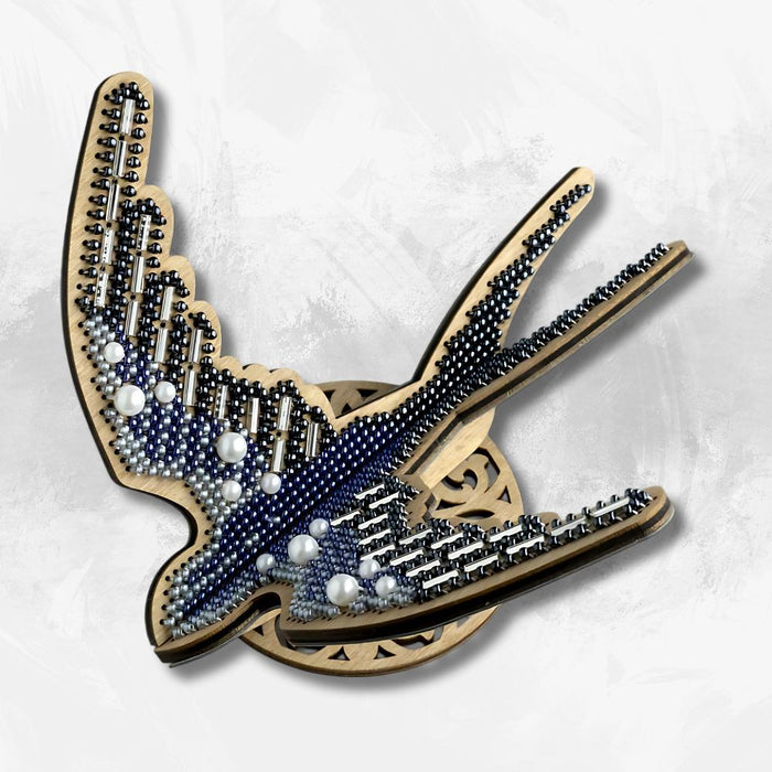 Wooden Bead Embroidery Kit Swallow FLK-583