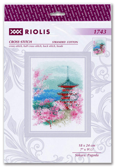 Sakura. Pagoda R1743 Counted Cross Stitch Kit