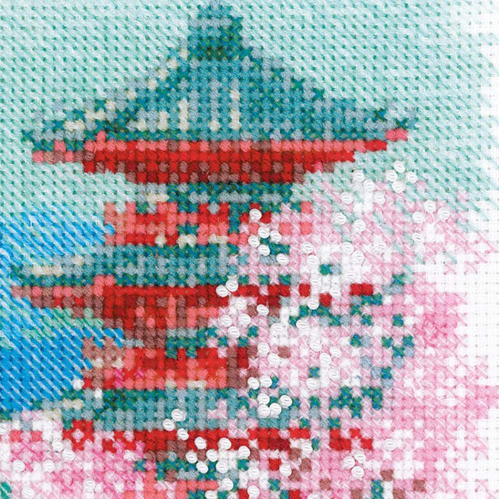 Sakura. Pagoda R1743 Counted Cross Stitch Kit