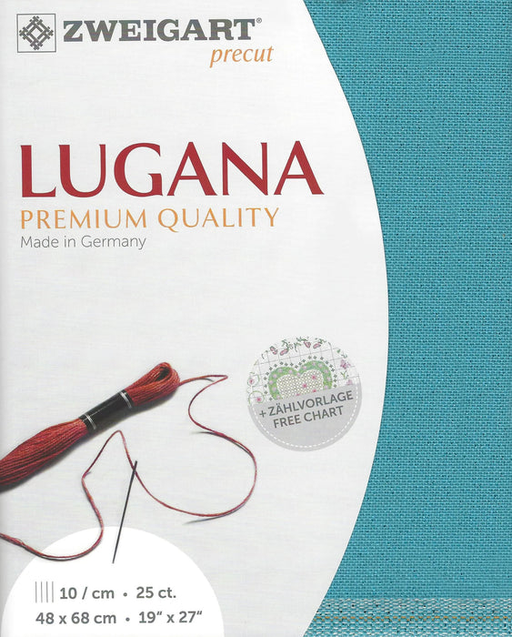 Precut Lugana 25 count Pacific Metallic Blue 3835/6136