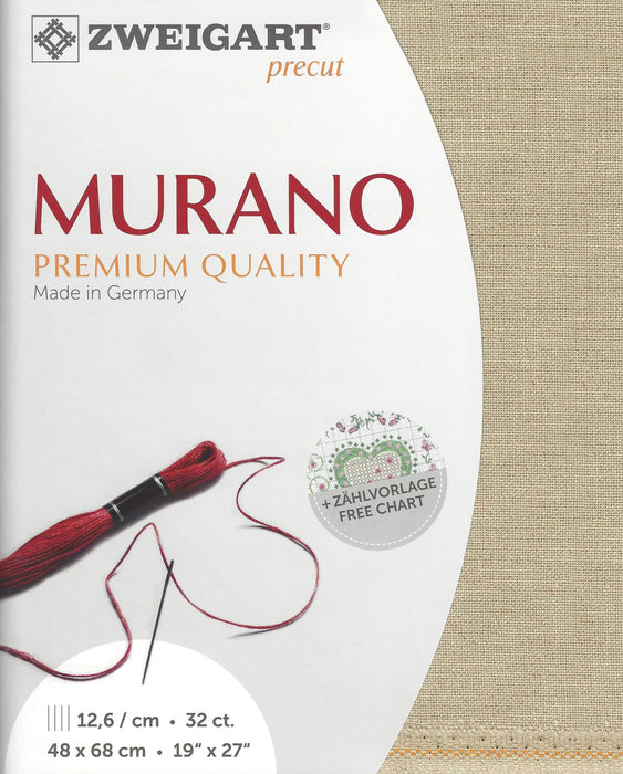 Precut Murano 32 count Beige with pearl lurex 3984/7211