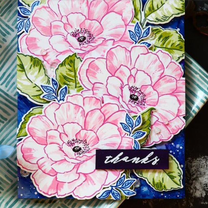Vintage Floral Clear Stamp & Metal Die Set QS05