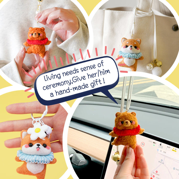 Puppy Needle Felting Kit. Wizardi DIY Wool Craft Kit F07N8-W182