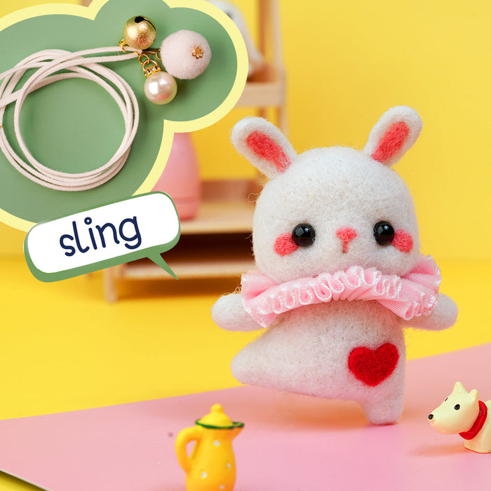 Rabbit Needle Felting Kit. Wizardi DIY Wool Craft Kit F07N8-W183