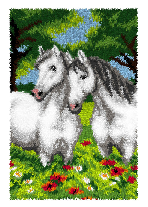 Latch hook rug kit Horses 4105