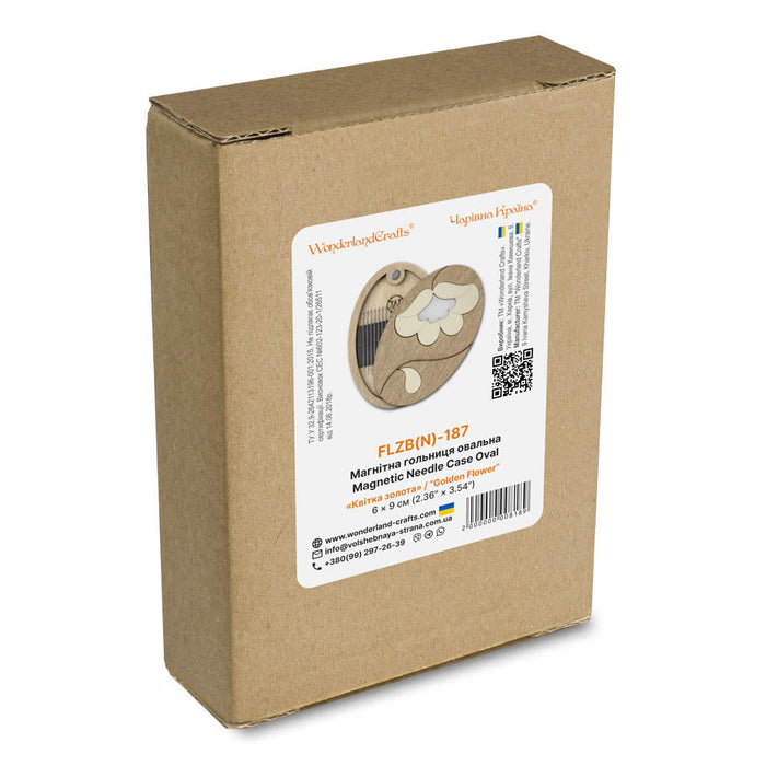 Magnetic Needle Case Oval Golden Flower FLZB(N)-187