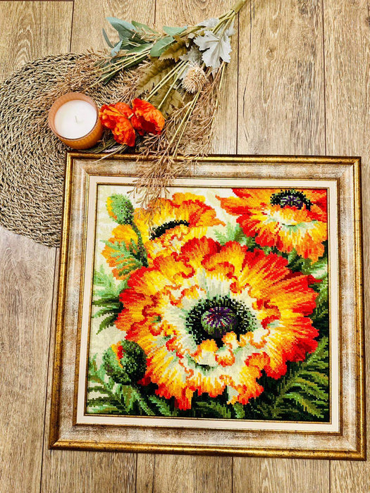 Fire Poppies R2080 Counted Cross Stitch Kit