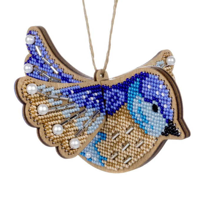 Wooden Bead Embroidery Kit Blue Bird FLK-587