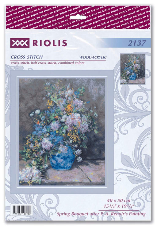 Spring Bouquet after P. A. Renoir's Painting 2137R Counted Cross Stitch Kit - Wizardi