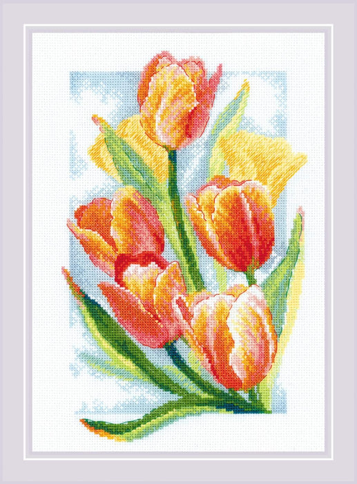 Spring Glow. Tulips R2191 Counted Cross Stitch Kit