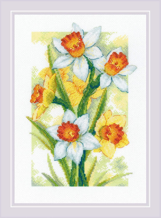 Spring Glow. Daffodils R2189 Counted Cross Stitch Kit