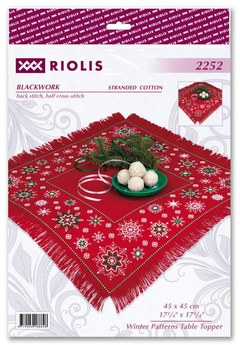 Winter Patterns Table Topper¬† R2252 Counted Cross Stitch Kit