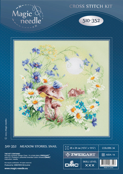 Meadow Stories. Snail 510-352 Counted Cross-Stitch Kit