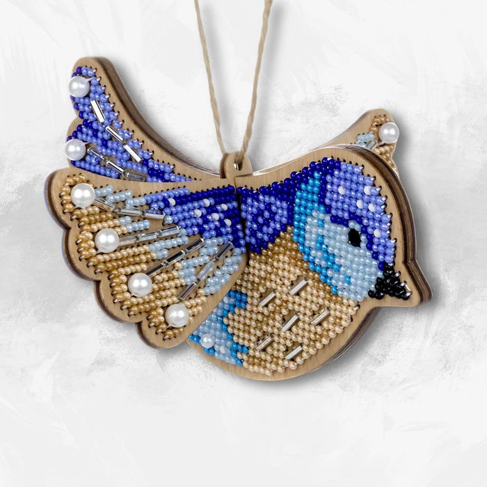 Wooden Bead Embroidery Kit Blue Bird FLK-587