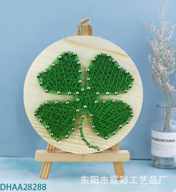 Clover Leaf String Art Kit with Stand. Simple Decorative DIY String Art Craft Kit M1-4 DHAA28288