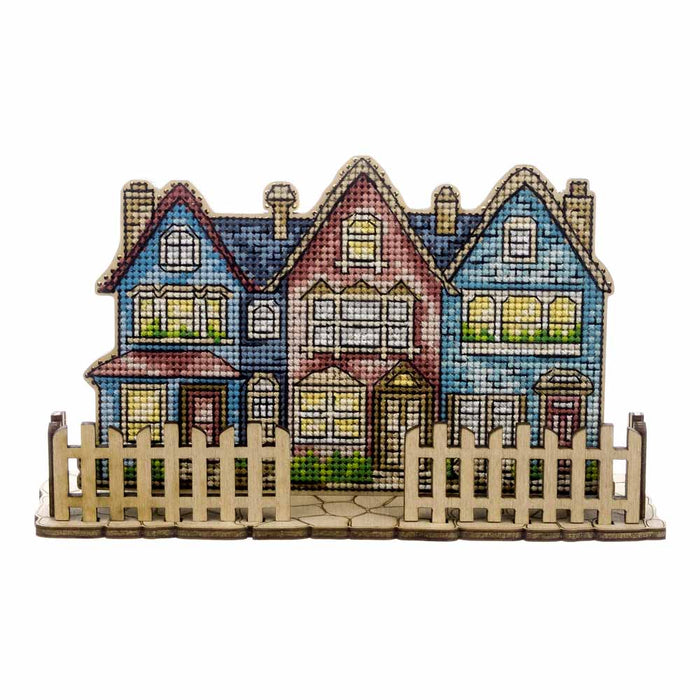 Wooden Cross-Stitch Kit City Walk FLW-067