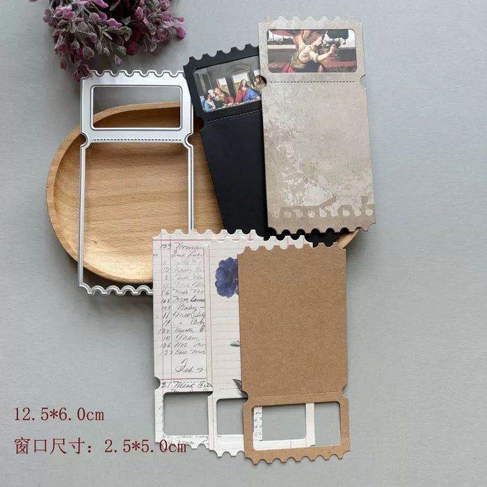 Postage Label Scrapbooking Cutting Die by Wizardi QJ03