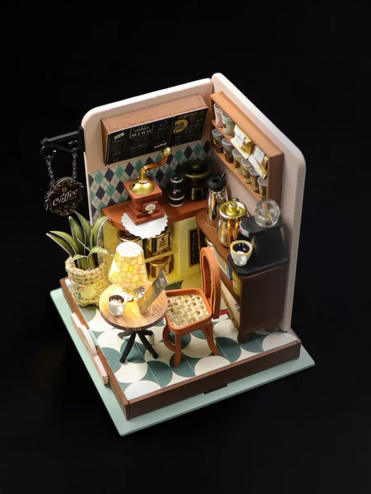 Miniature Wizardi Roombox Kit - Coffee Shop Dollhouse Kit