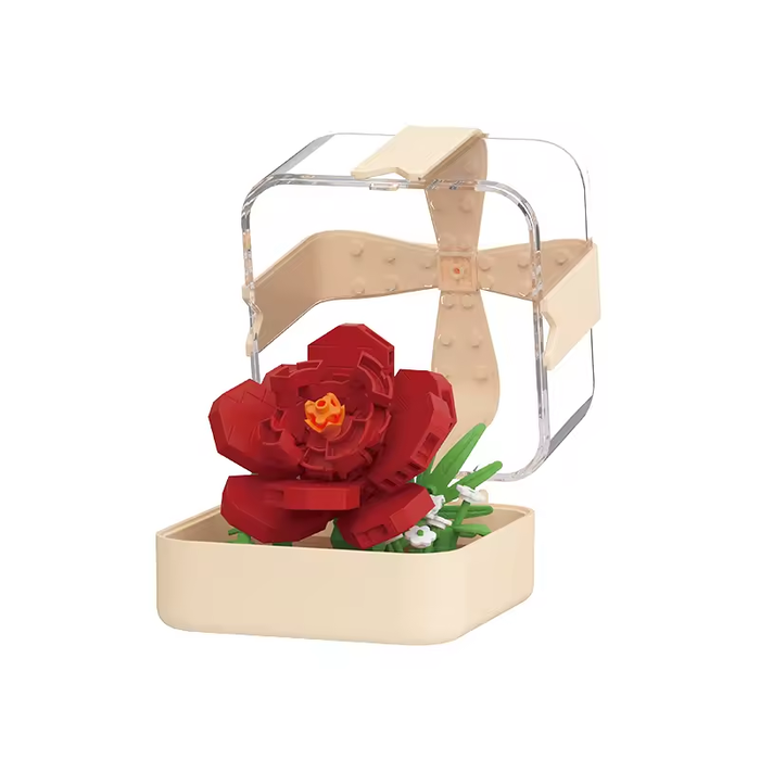 Red Rose Mini Flower Building Blocks Kit F07AM11-11-091250804