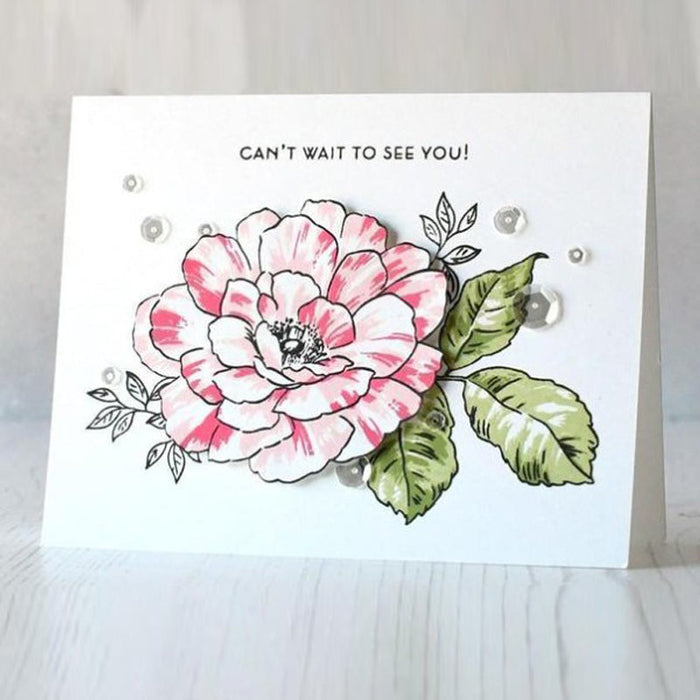 Vintage Floral Clear Stamp & Metal Die Set QS05