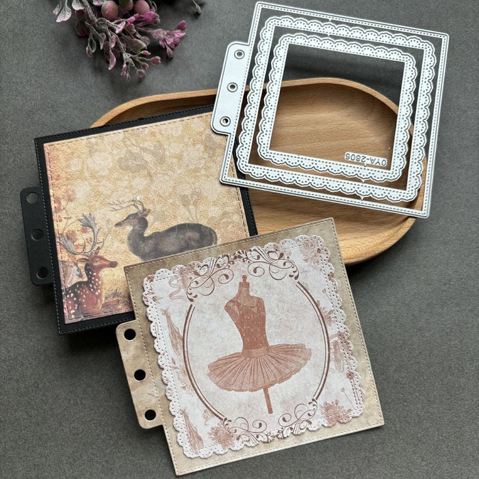 Nested Square Scrapbooking Cutting Die by Wizardi QJ09