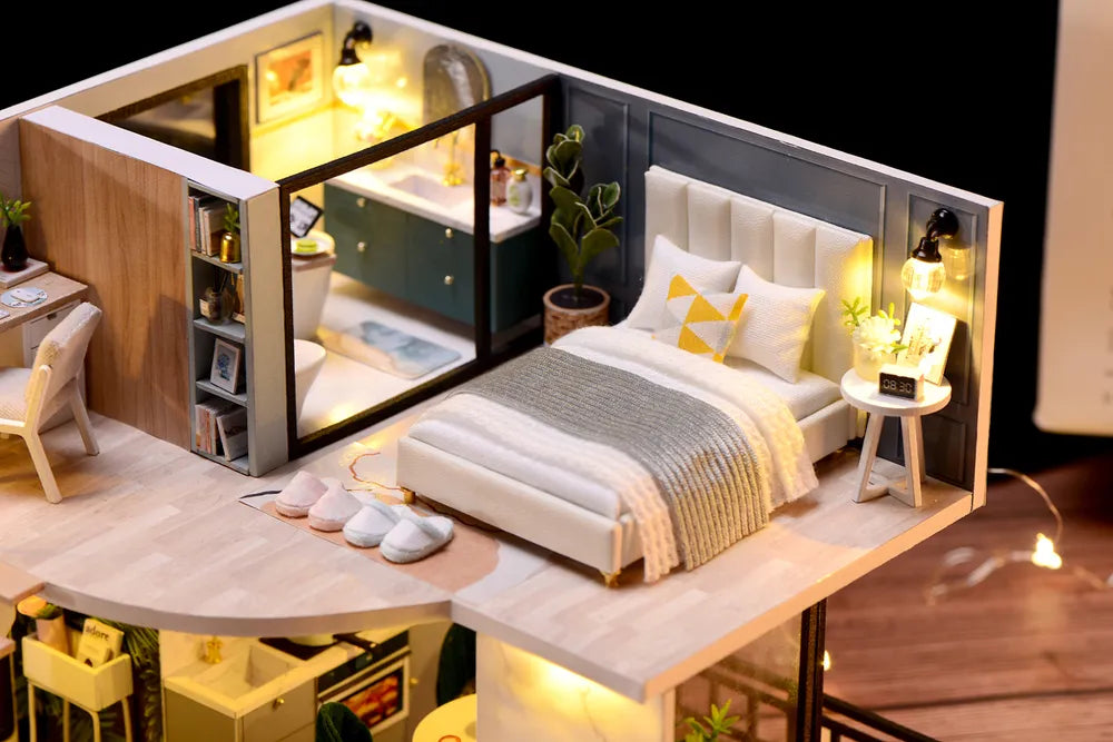 Miniature Wizardi Roombox Kit - House on the Riviera. Dollhouse Kit