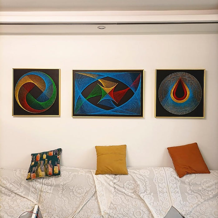 String Art DIY Kit - Spiraling Colors. Wizardi Geometry Nail Painting F07-M12-2-DHGG29215