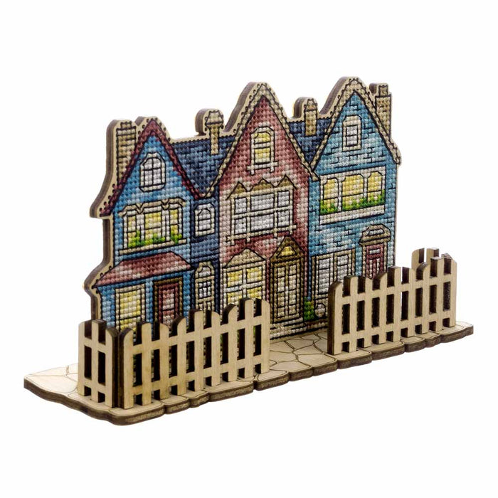 Wooden Cross-Stitch Kit City Walk FLW-067