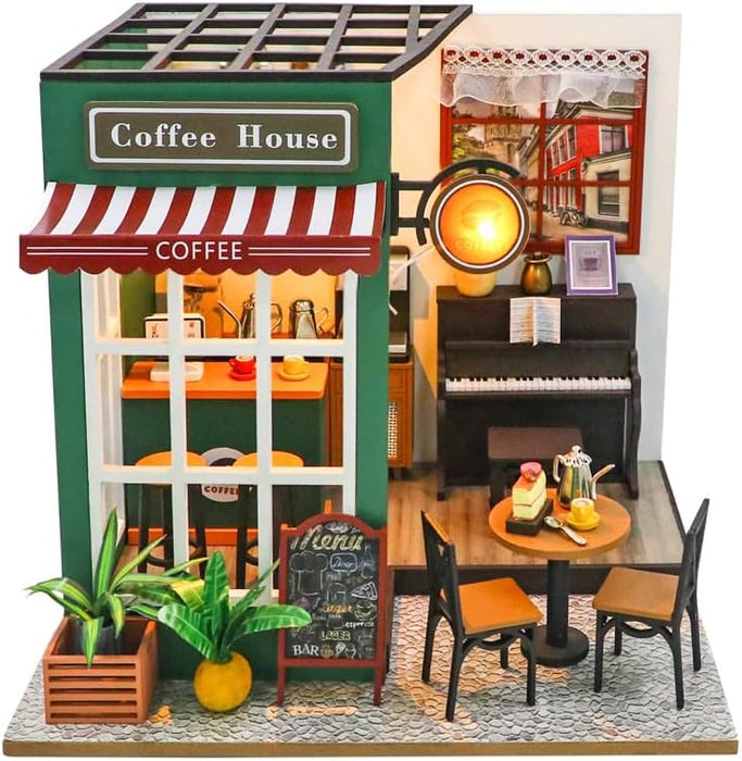 Miniature Wizardi Roombox Kit - Coffee Shop Dollhouse Kit