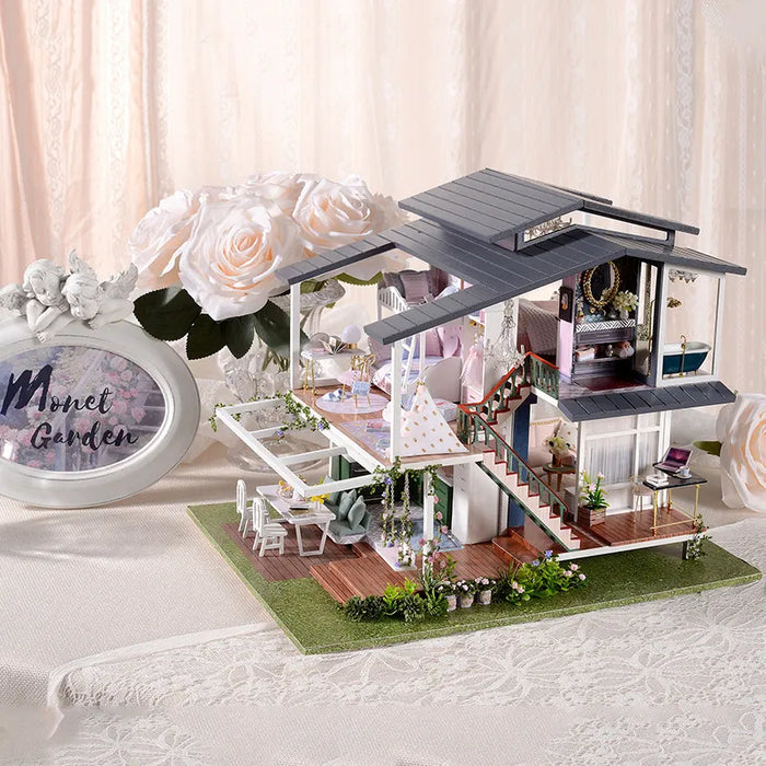 Miniature Wizardi Roombox Kit - Villa Monet's Garden. Dollhouse Kit