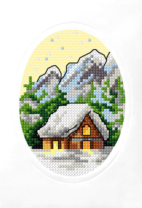 Complete counted cross stitch kit - greetings card Winter Landscape 6324