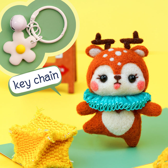 Deer Needle Felting Kit. Wizardi DIY Wool Craft Kit F07N8-W187