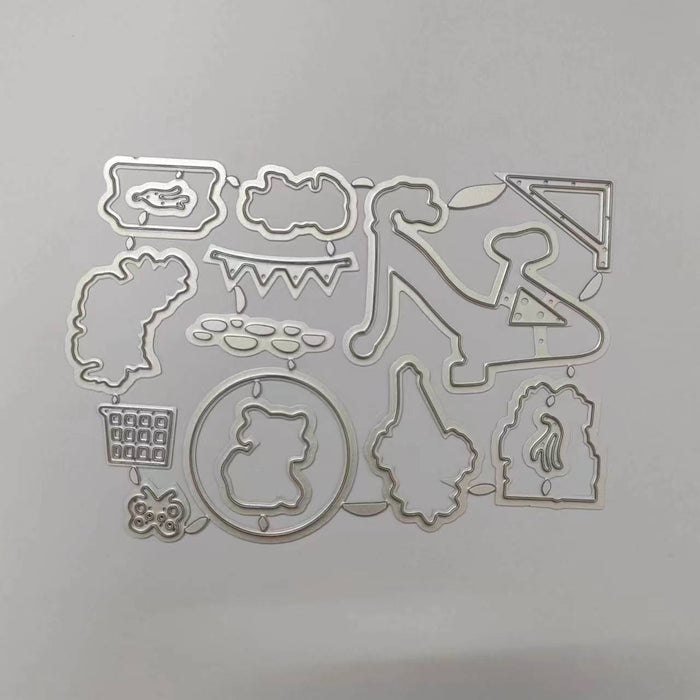 Vintage Bicycle Clear Stamp & Metal Die Set QS09