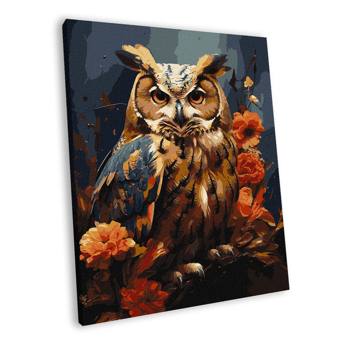 Painting by Numbers kit Forest Owl with extra metallic paints KHO6583